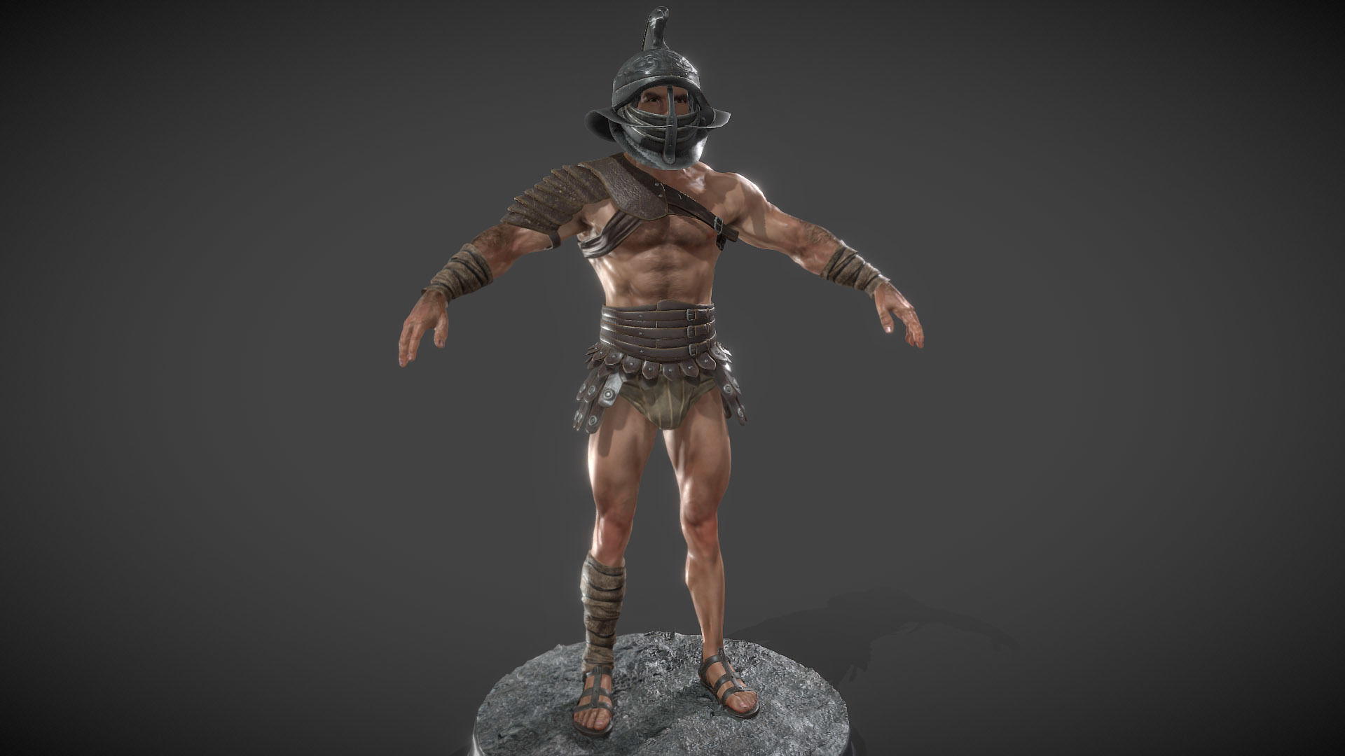 Gladiator Murmillo 2023 Low-poly 3D model_5