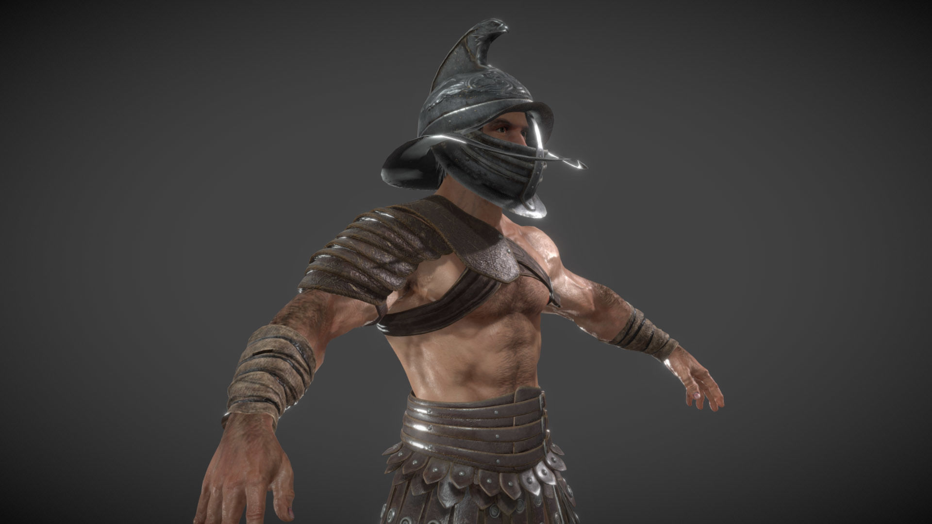 Gladiator Murmillo 2023 Low-poly 3D model_3