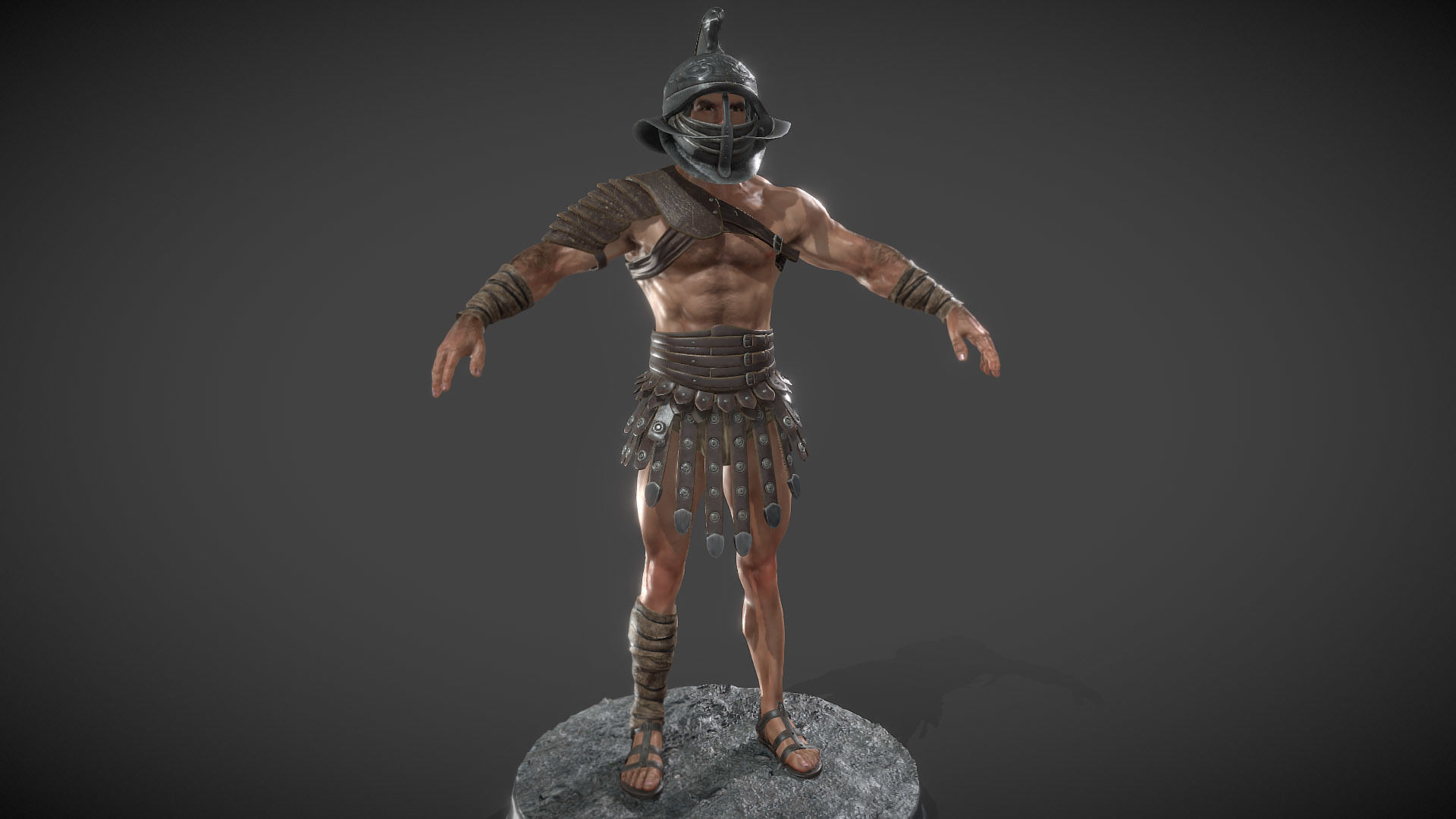 Gladiator Murmillo 2023 Low-poly 3D model_6