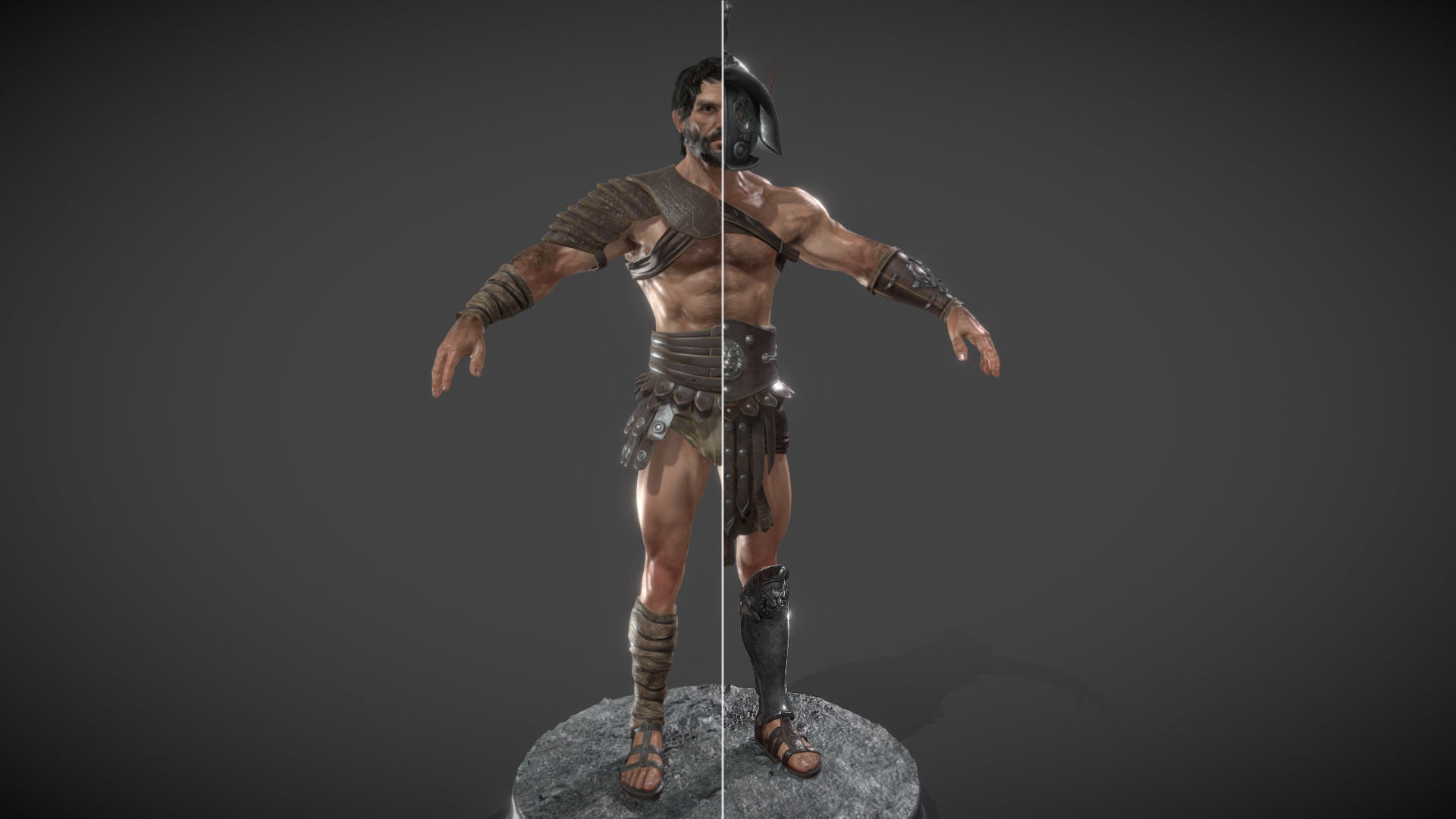 Gladiator Murmillo 2023 Low-poly 3D model_2