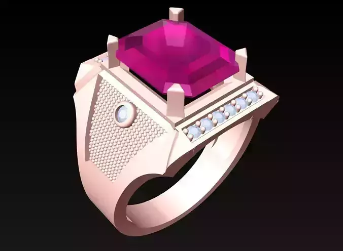 Rectangular Stone Rings - Mens Rings - N4138