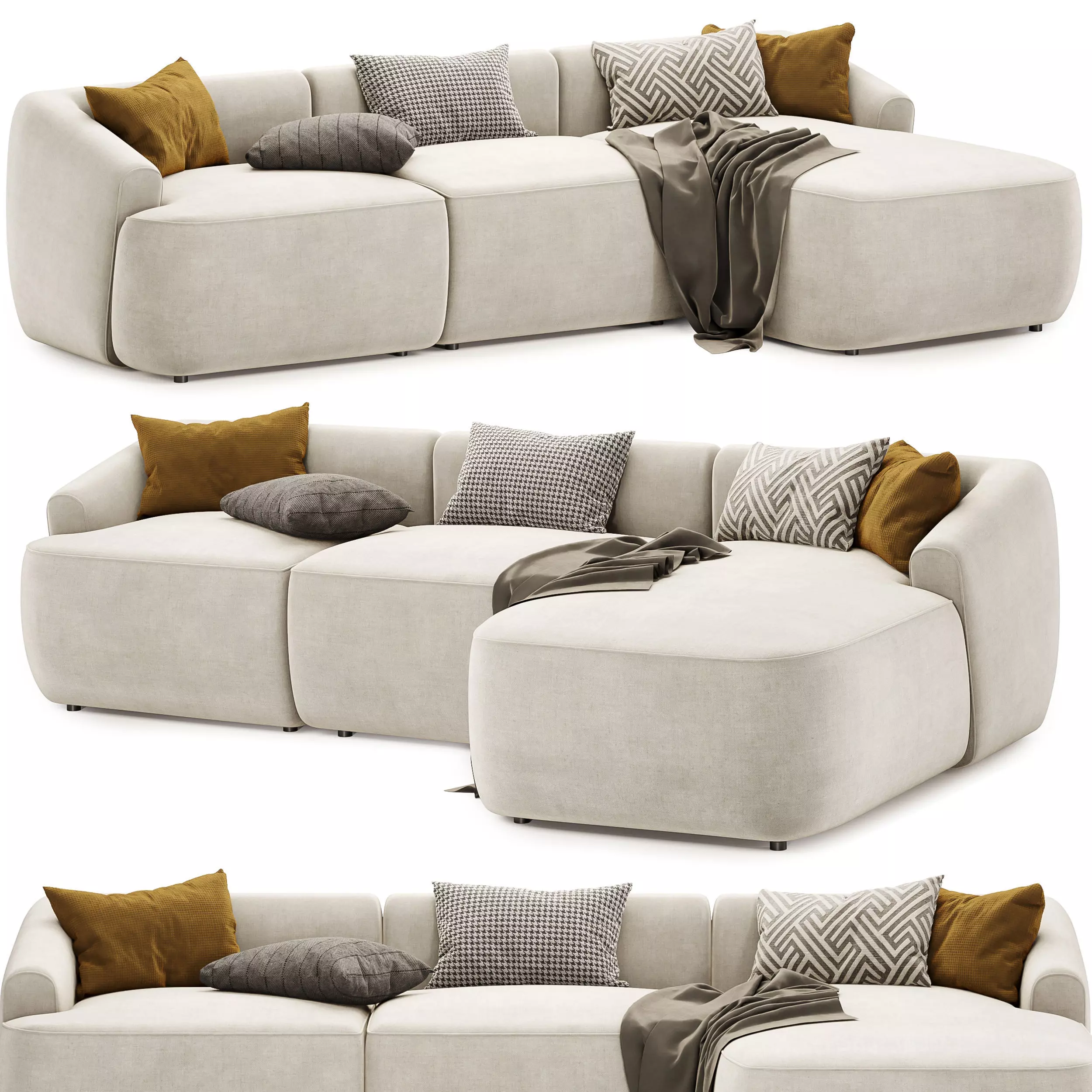Modular hoekbank Sofia sectional 3D model_0