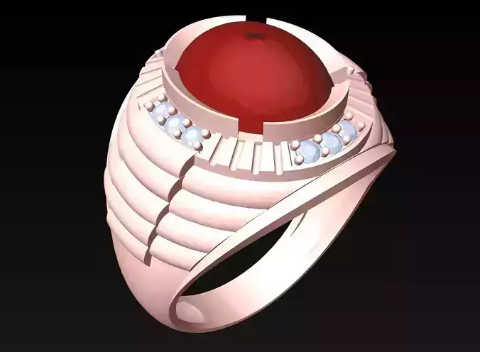 Oval Stone Ring - Diamond Ring - N4155