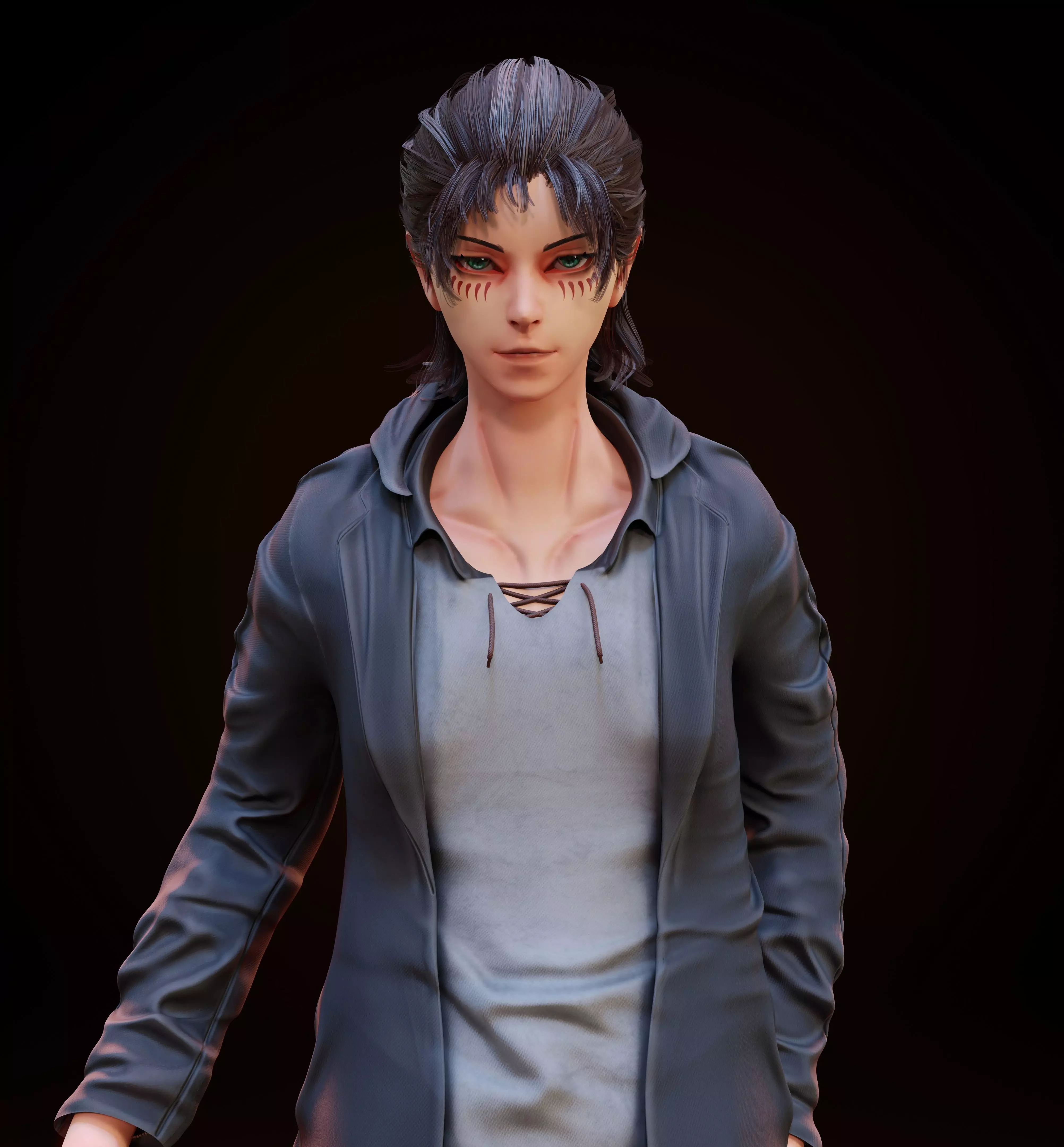 Eren Yeager Low-poly 3D model_0