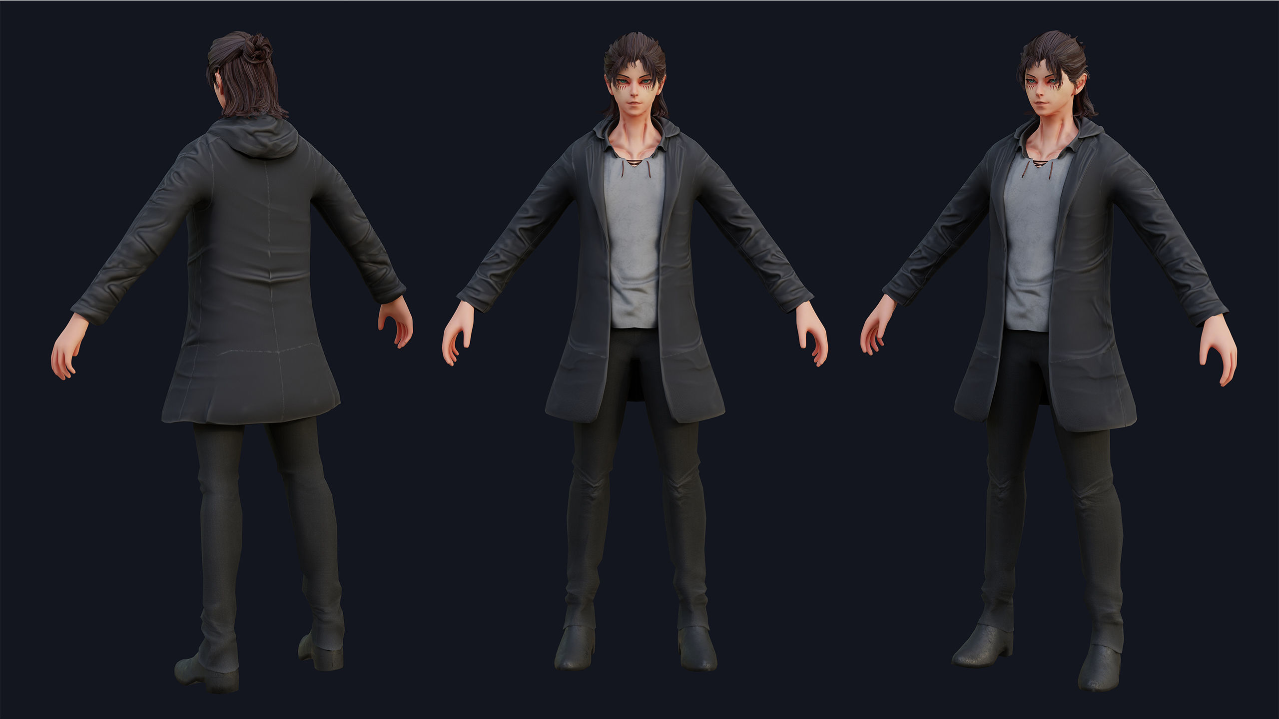 Eren Yeager Low-poly 3D model_2