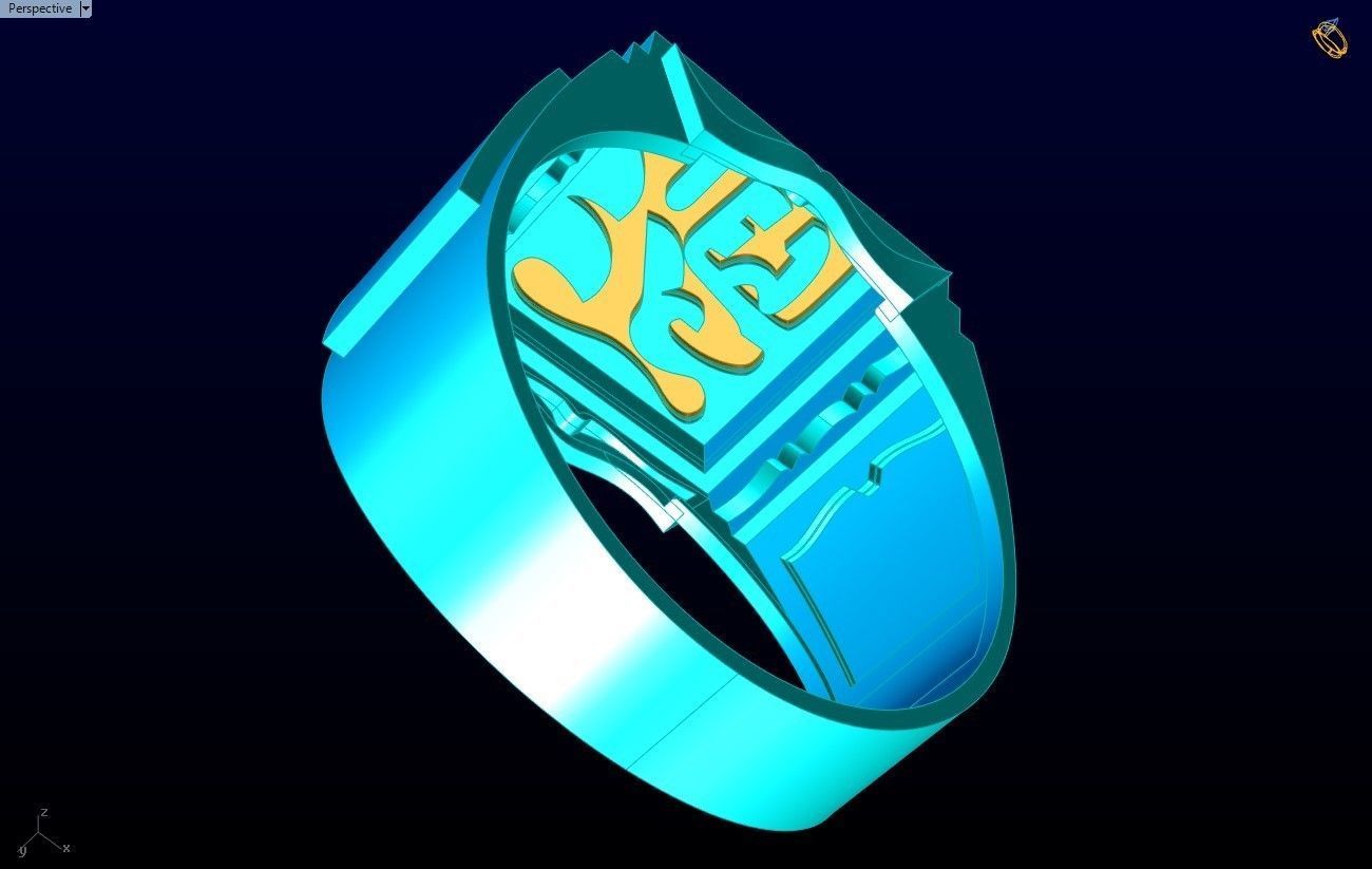 24k Gold Ring - N4174 3D print model_8