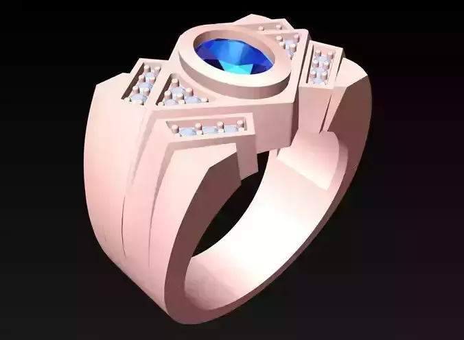 Oval Stone Ring - Diamond Ring - N4177