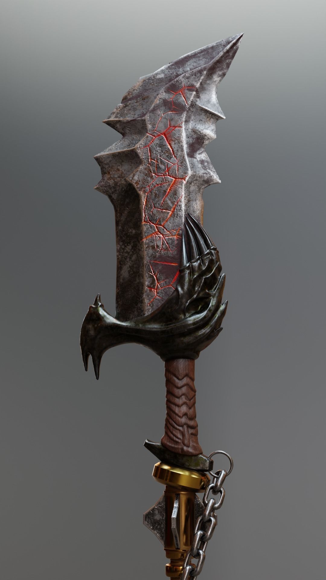 Blades of Chaos mix with Draupnir Spear Low-poly 3D model_2