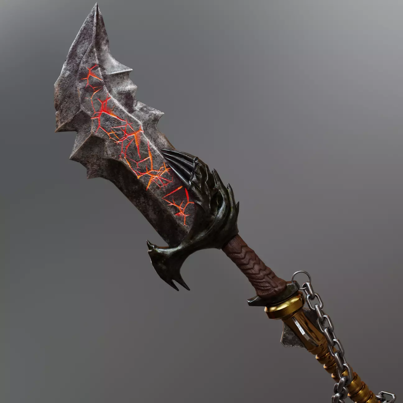 Blades of Chaos mix with Draupnir Spear Low-poly 3D model_0