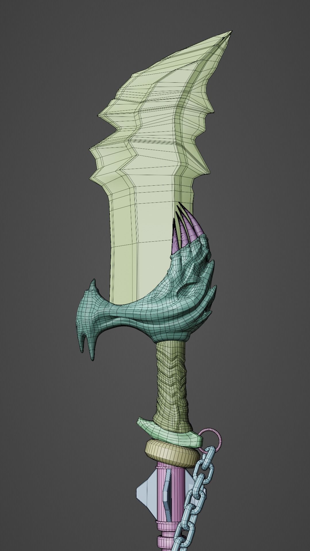 Blades of Chaos mix with Draupnir Spear Low-poly 3D model_5