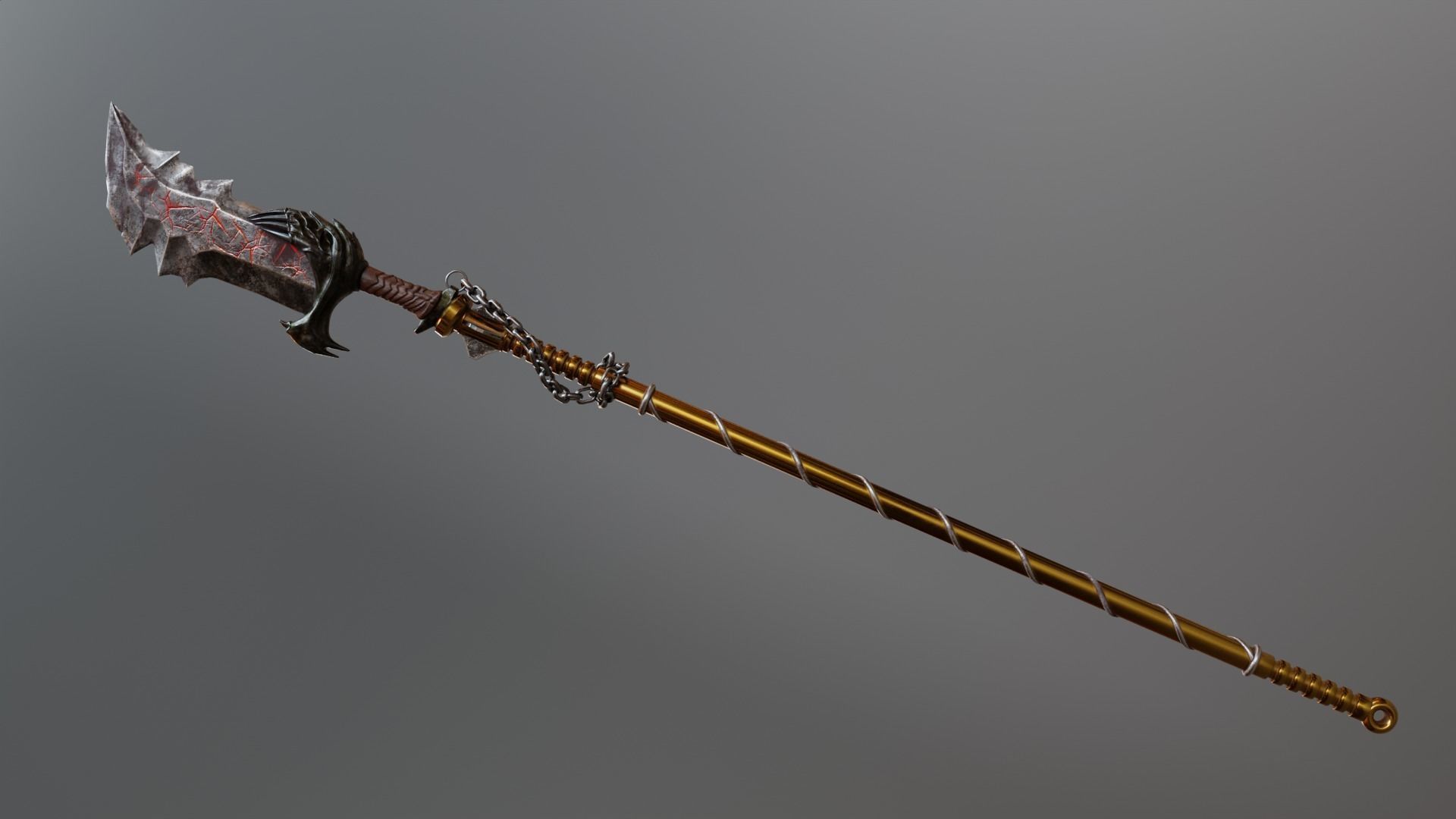 Blades of Chaos mix with Draupnir Spear Low-poly 3D model_3