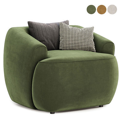 hoekbank Sofia armchair 3D model 2