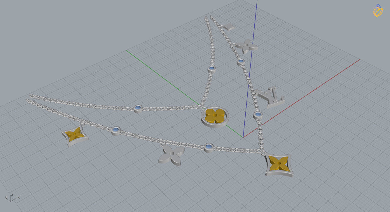 Louis Vuitton Necklace  3D print model_7