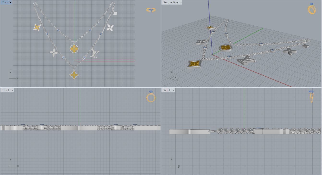 Louis Vuitton Necklace  3D print model_5