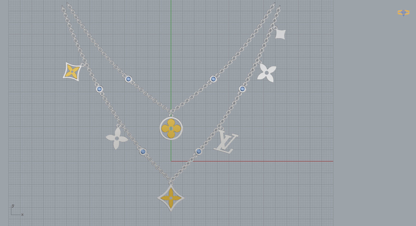 Louis Vuitton Necklace  3D print model_6