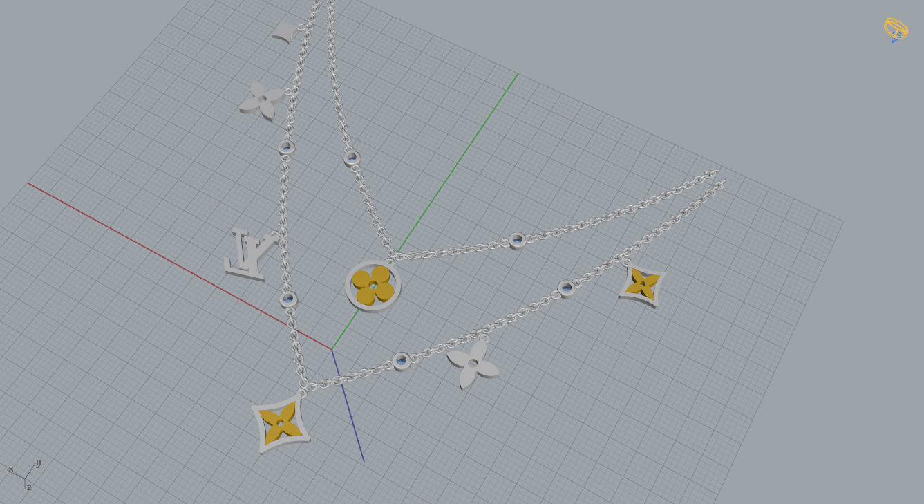 Louis Vuitton Necklace  3D print model_9