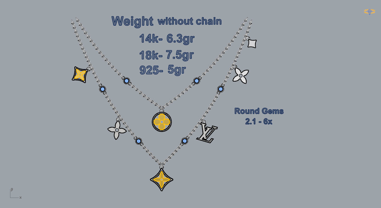 Louis Vuitton Necklace  3D print model_3