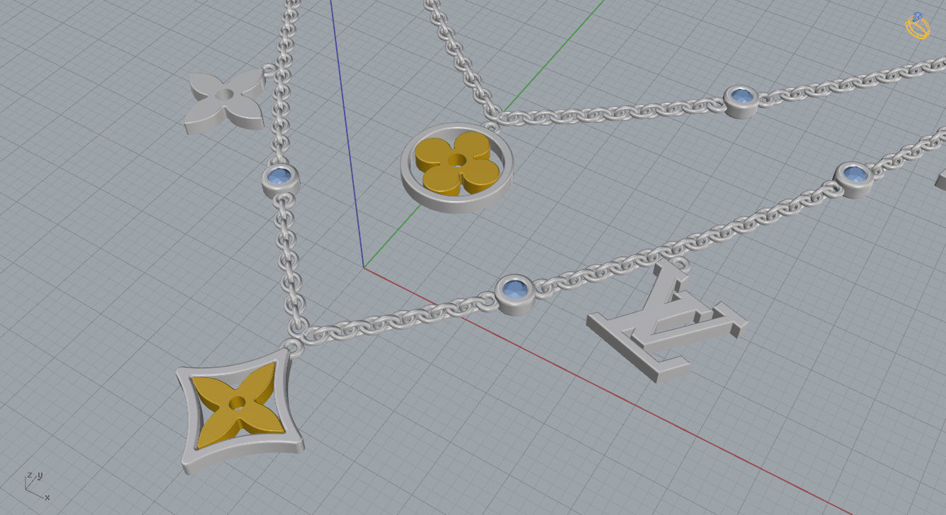 Louis Vuitton Necklace  3D print model_10