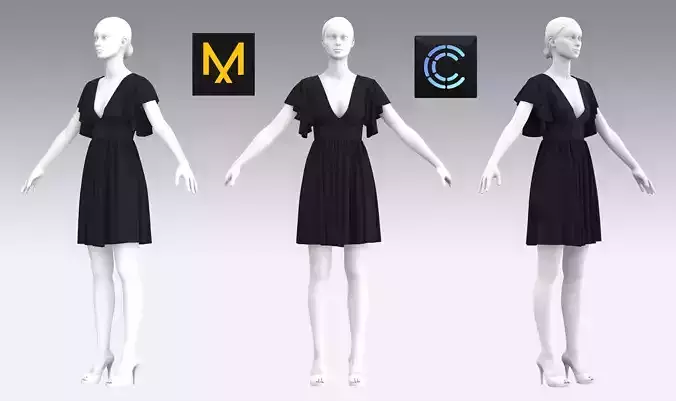 Dress Outfits MD CLO 3D ZPRJ ZPAC project files 3D model