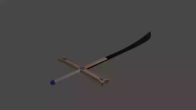  One Piece Mihawk sword Kokuto Yoru Free low-poly 3D model