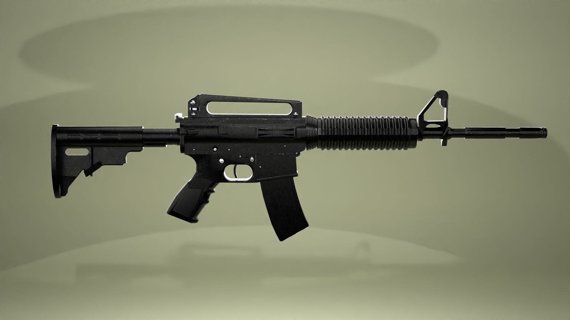 M4 Assault Rifle Low-poly 3D model_3