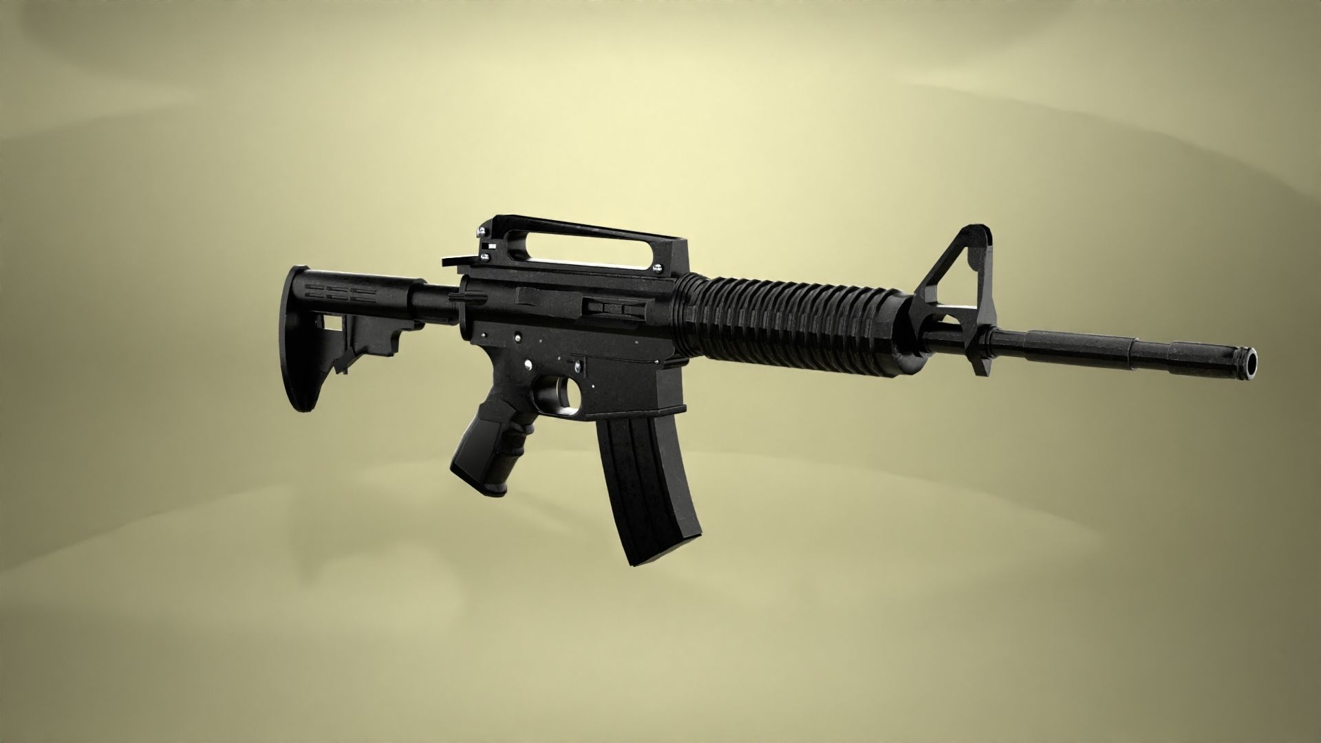 M4 Assault Rifle Low-poly 3D model_1