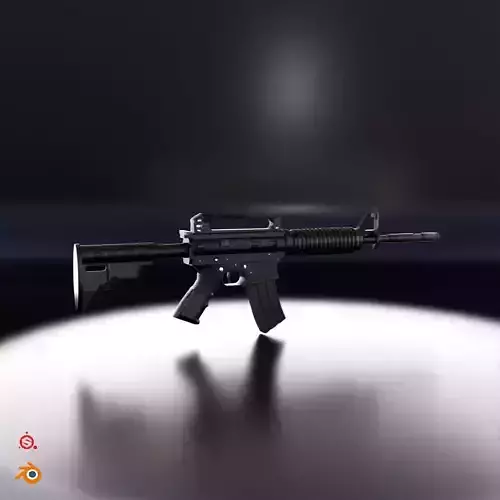 M4 Assault Rifle Low-poly 3D model