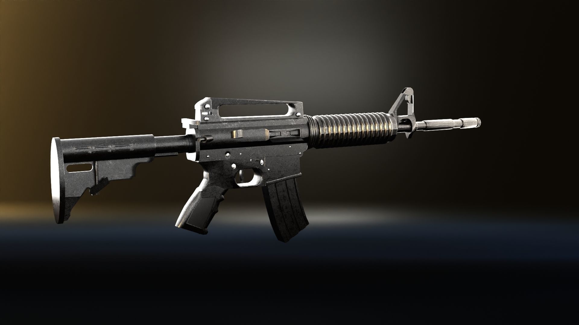 M4 Assault Rifle Low-poly 3D model_5