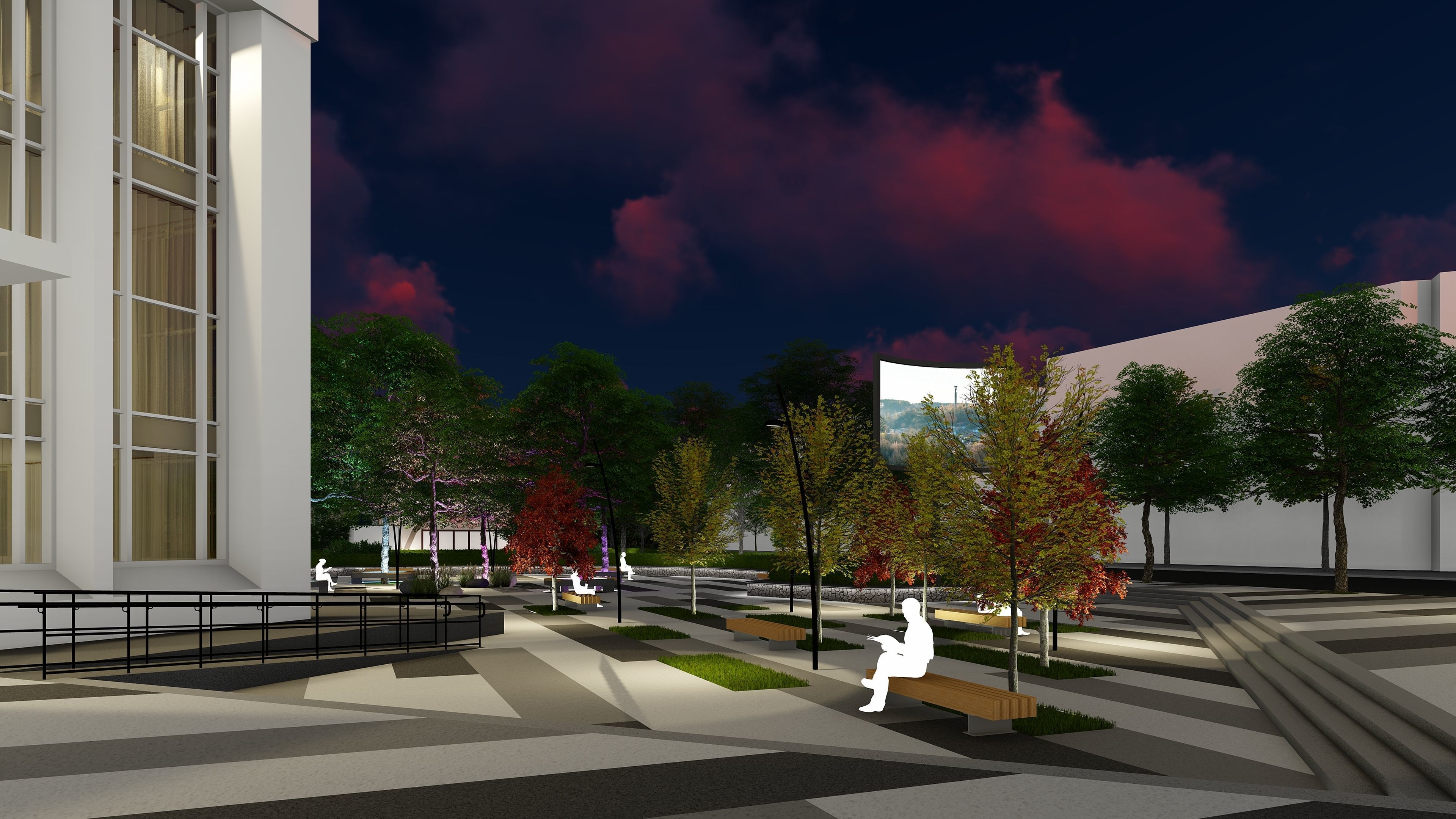 Urban environment with a drama theater building and a square 3D model_15