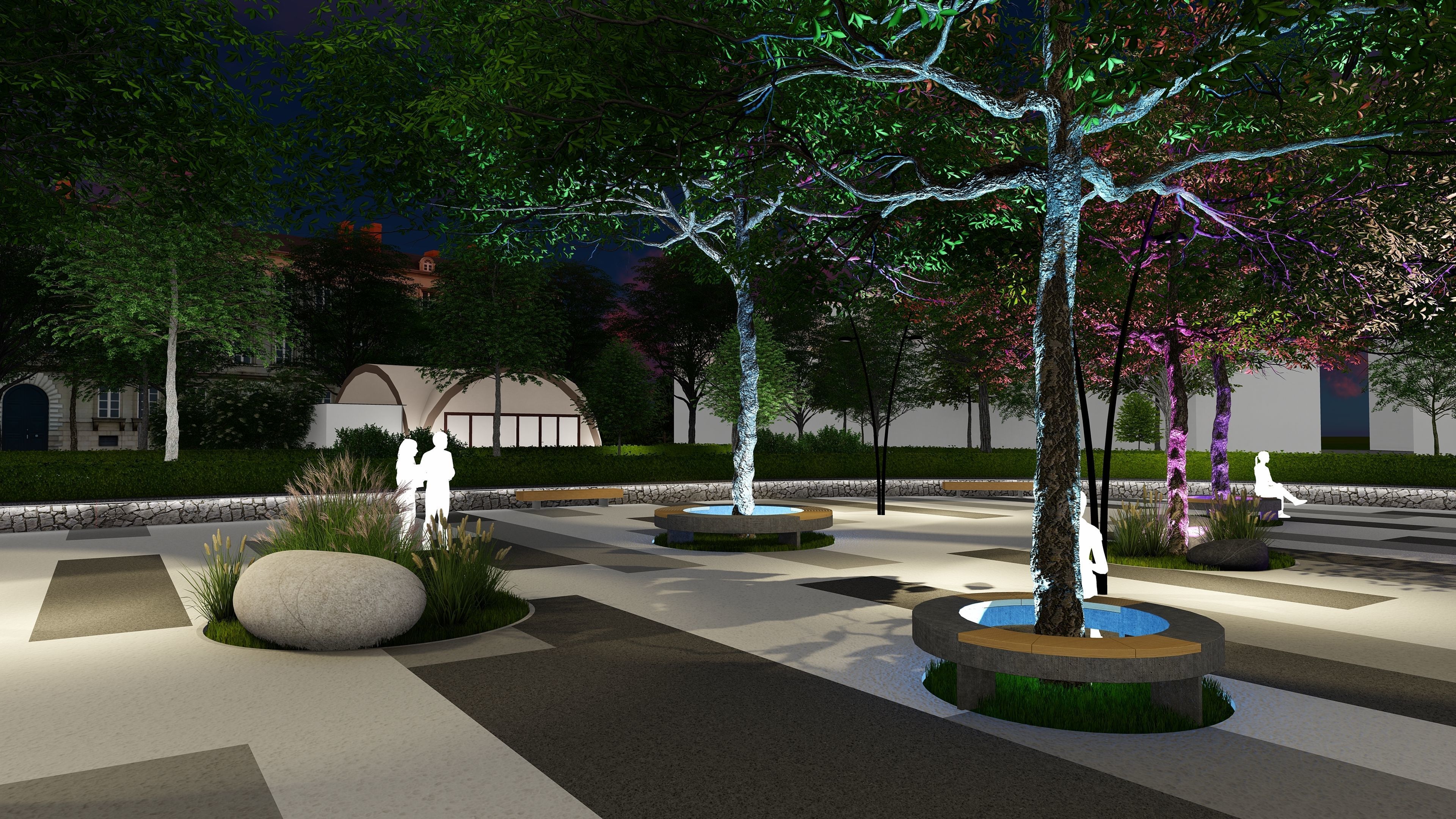 Urban environment with a drama theater building and a square 3D model_26