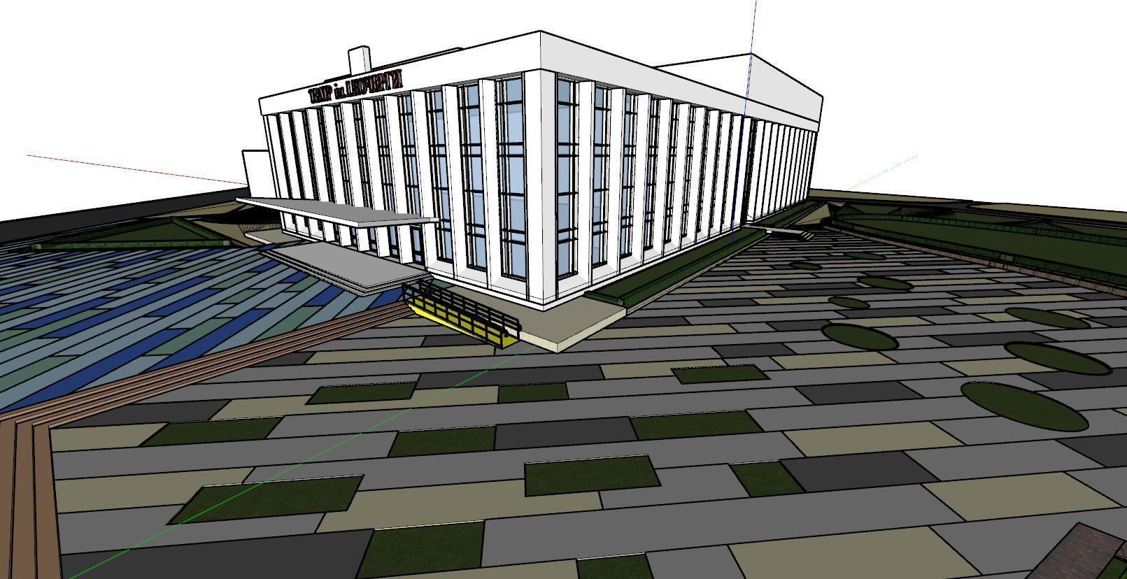 Urban environment with a drama theater building and a square 3D model_29