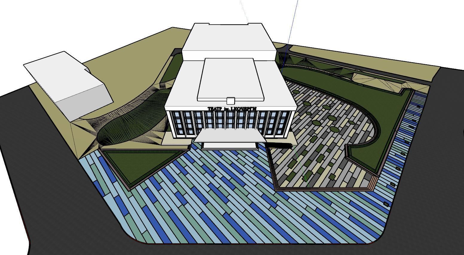 Urban environment with a drama theater building and a square 3D model_28