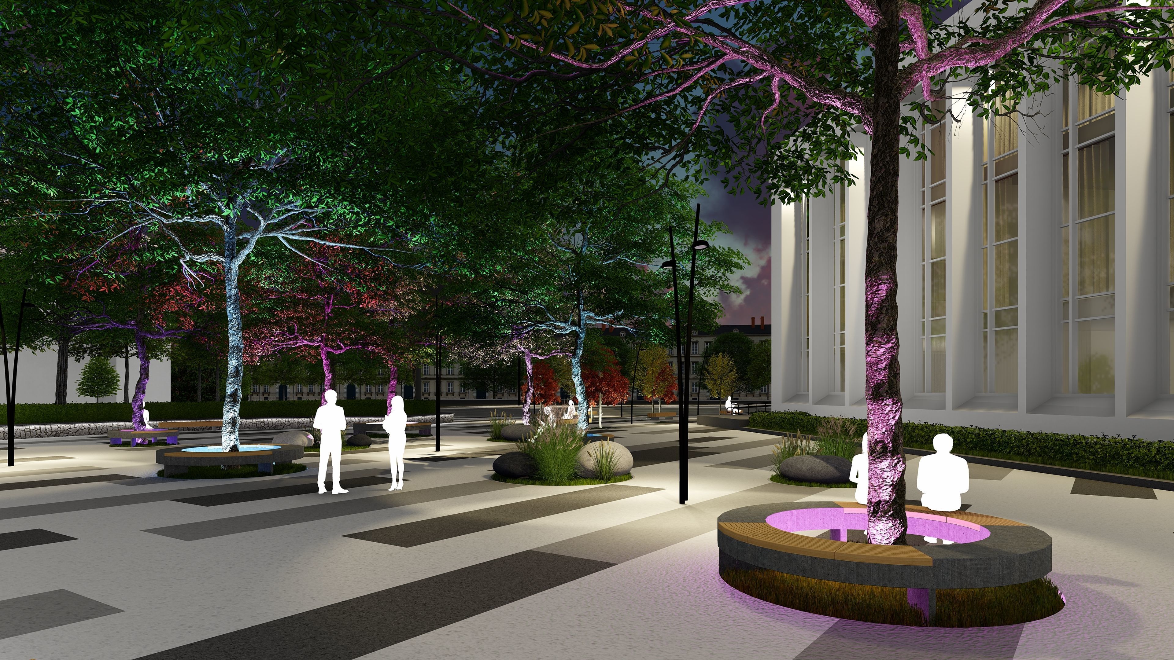 Urban environment with a drama theater building and a square 3D model_24