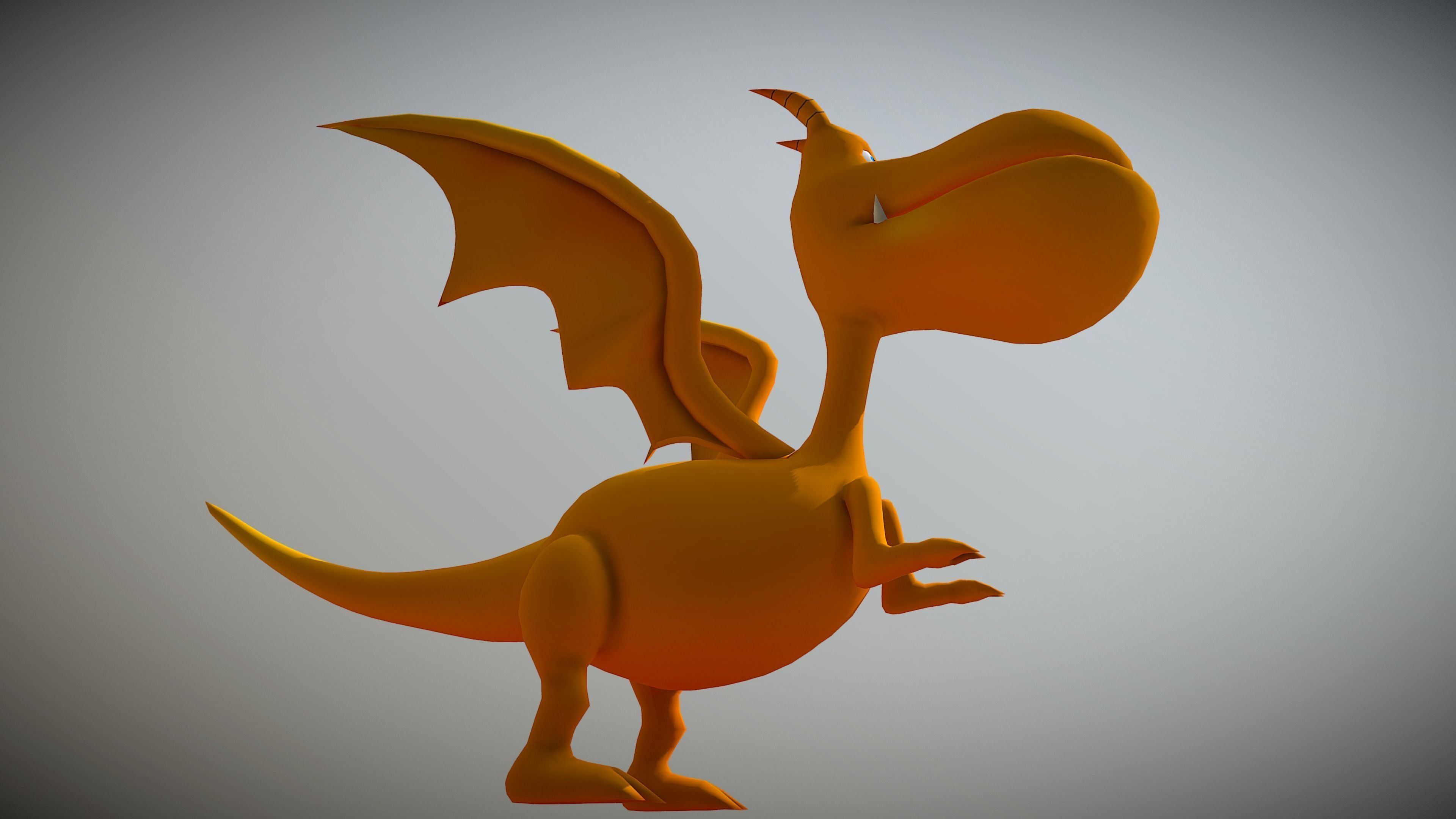 Cartoon Dragon Low-poly 3D model_6