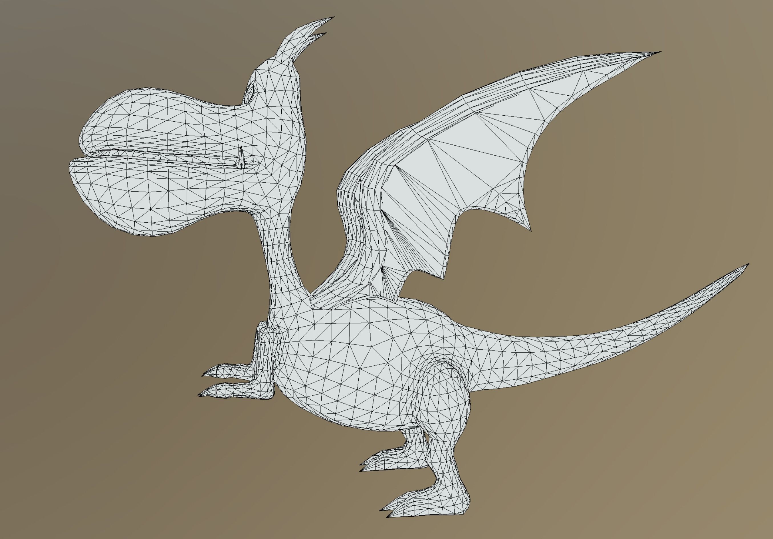 Cartoon Dragon Low-poly 3D model_8