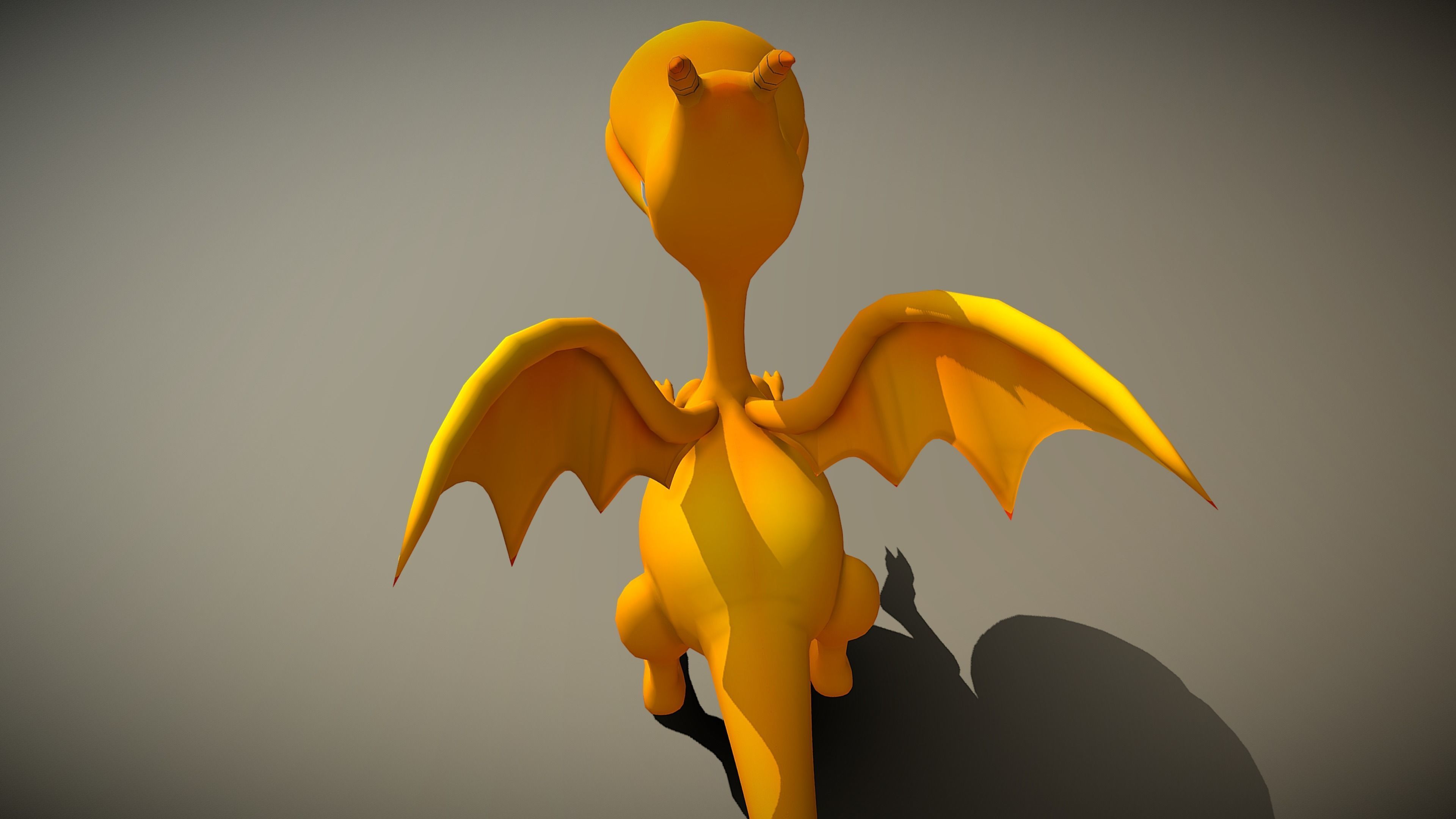 Cartoon Dragon Low-poly 3D model_3