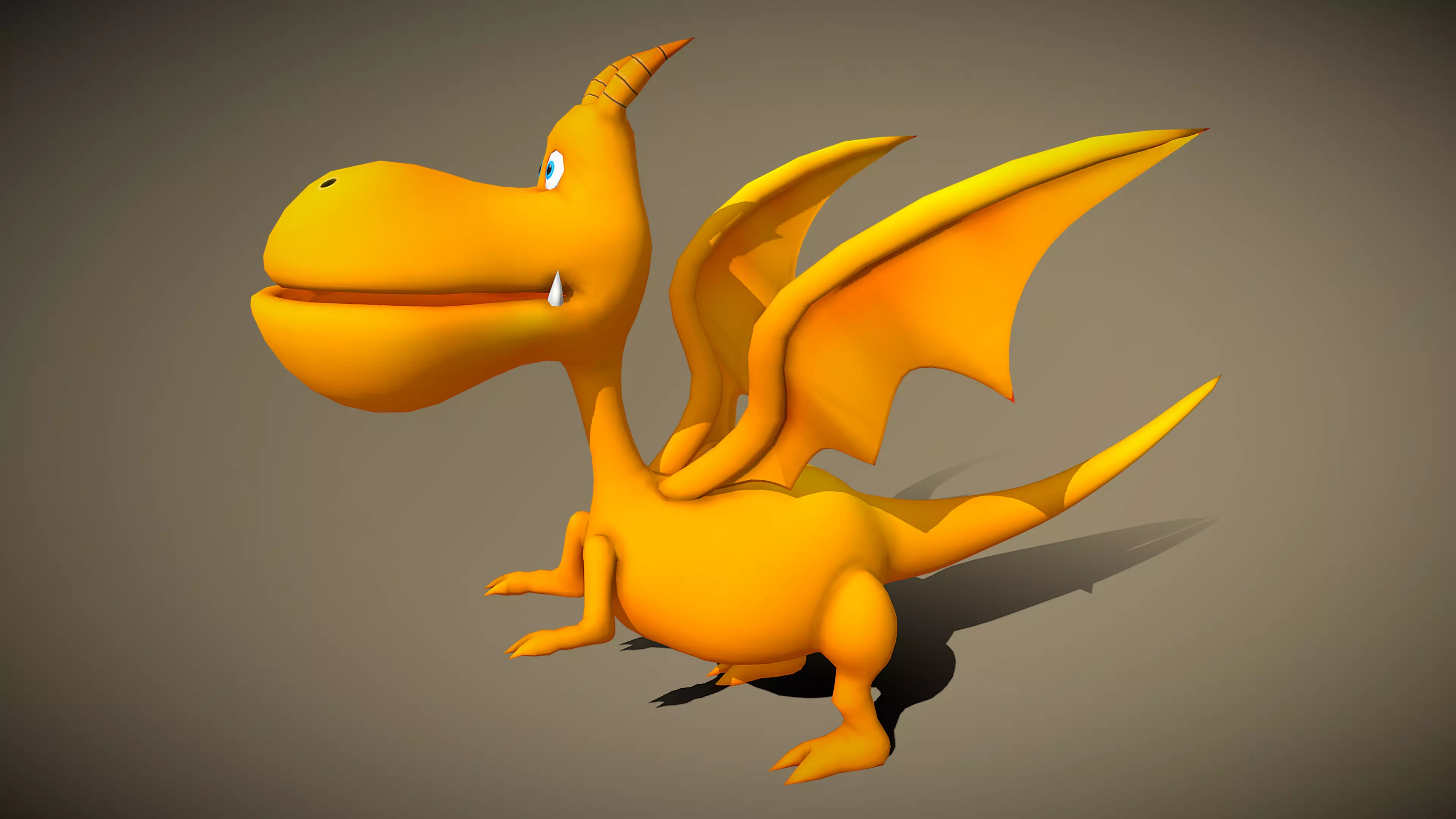 Cartoon Dragon Low-poly 3D model_0