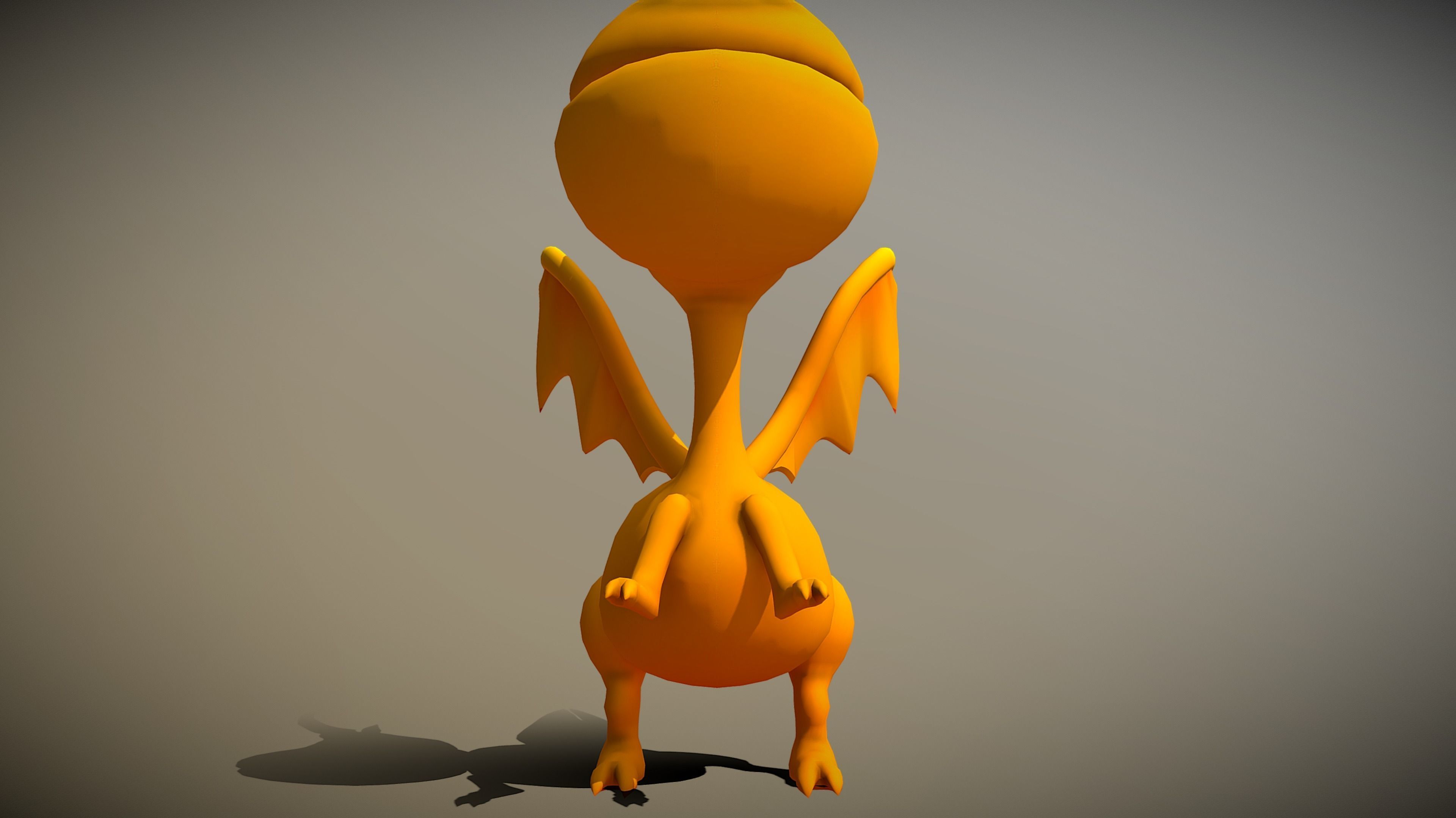 Cartoon Dragon Low-poly 3D model_5