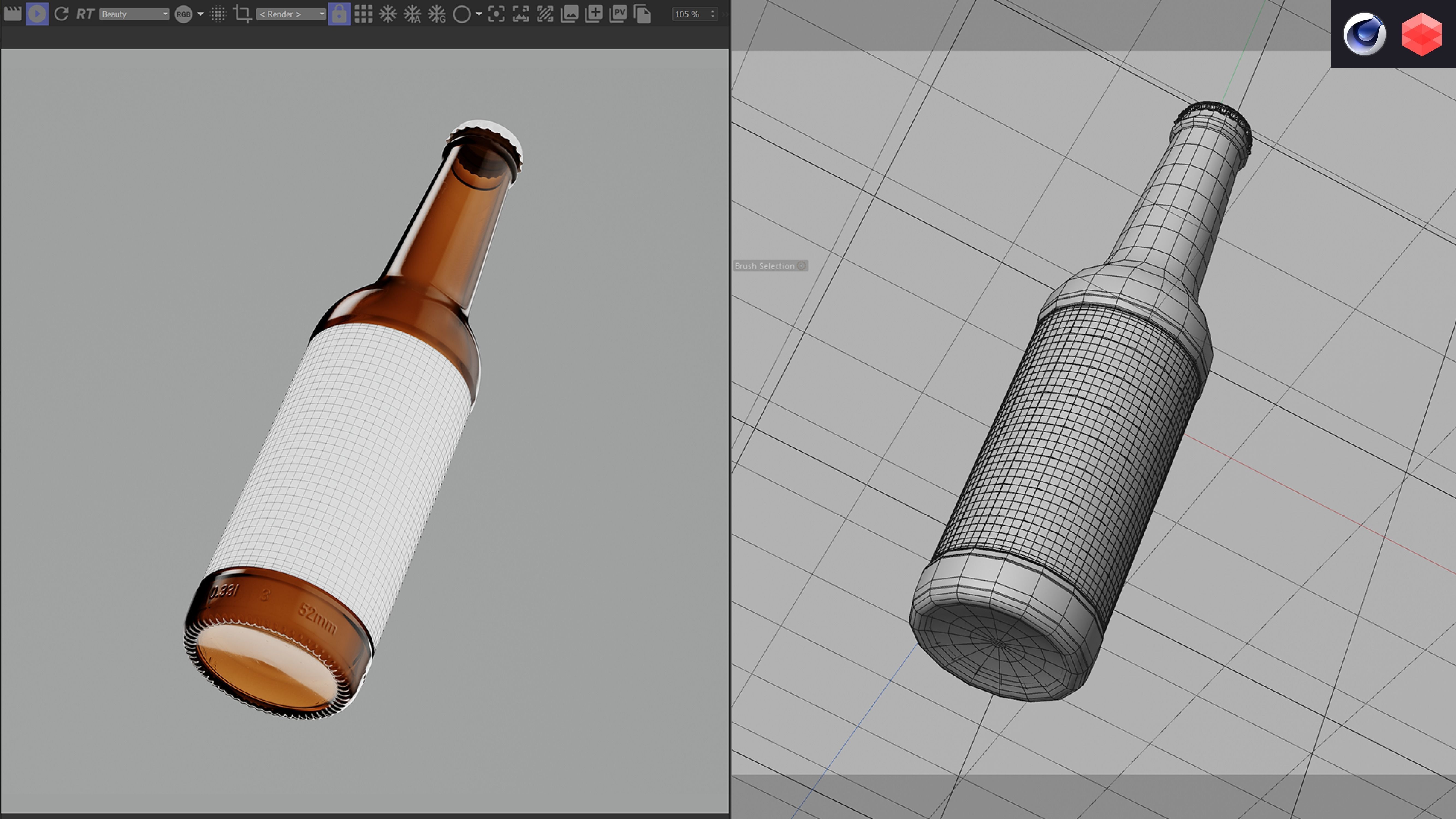Beer Bottle 3D Model Low-poly 3D model_3