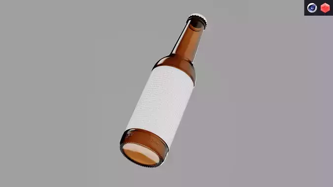 Beer Bottle 3D Model  Low-poly 3D model