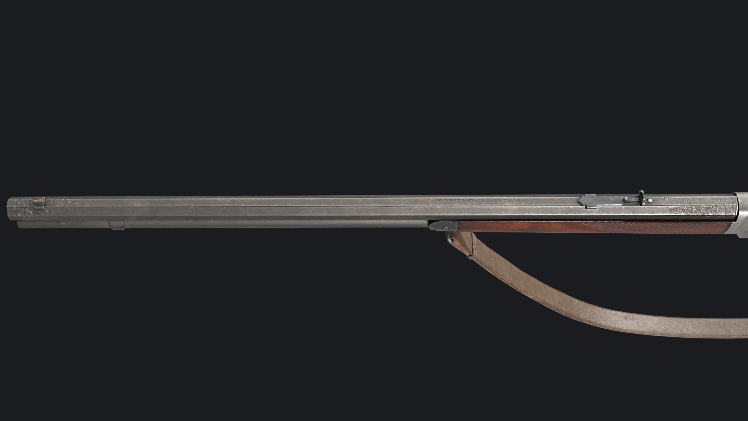 Winchester 1873 Rifle Low-poly 3D model_14