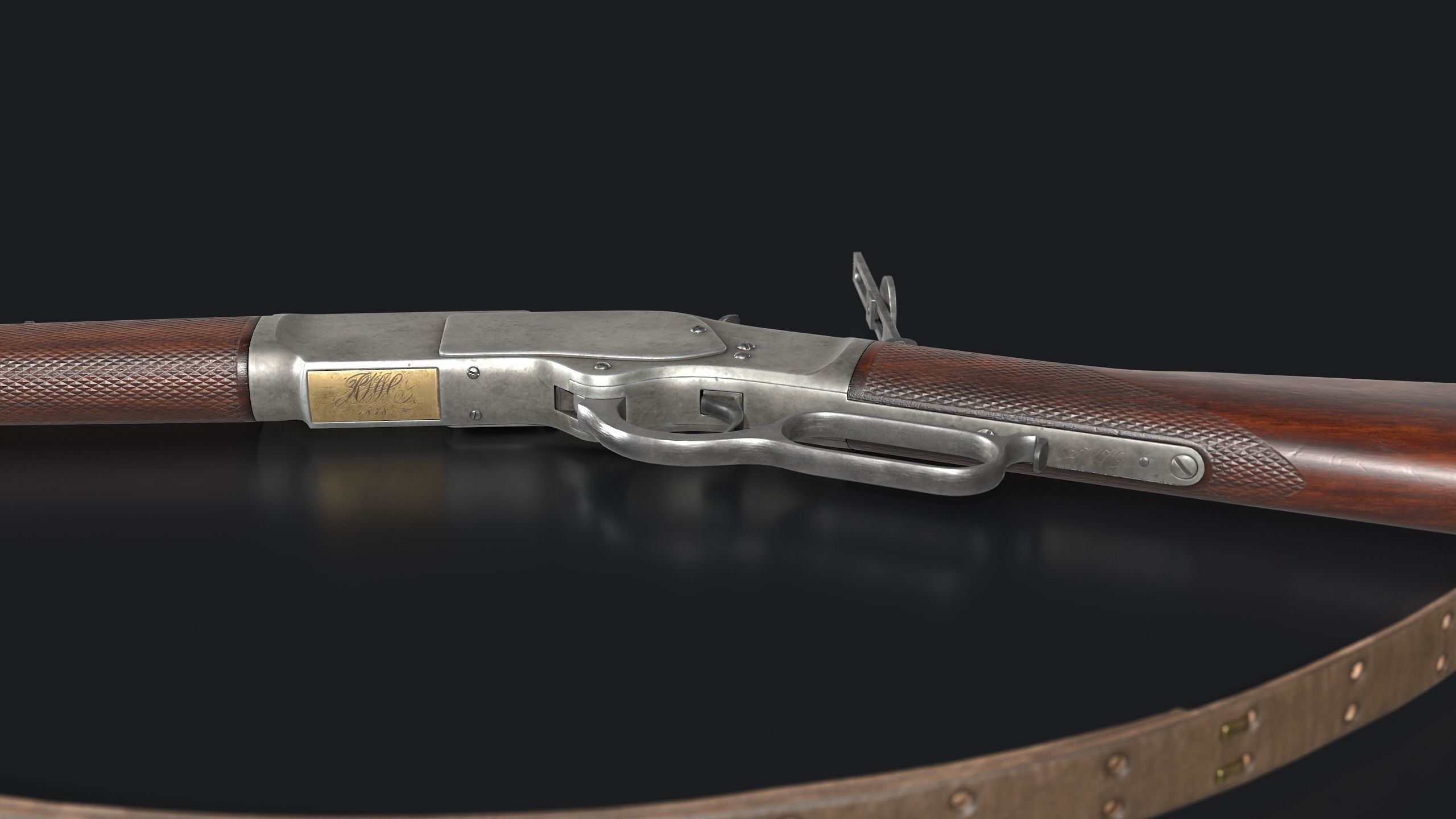 Winchester 1873 Rifle Low-poly 3D model_8