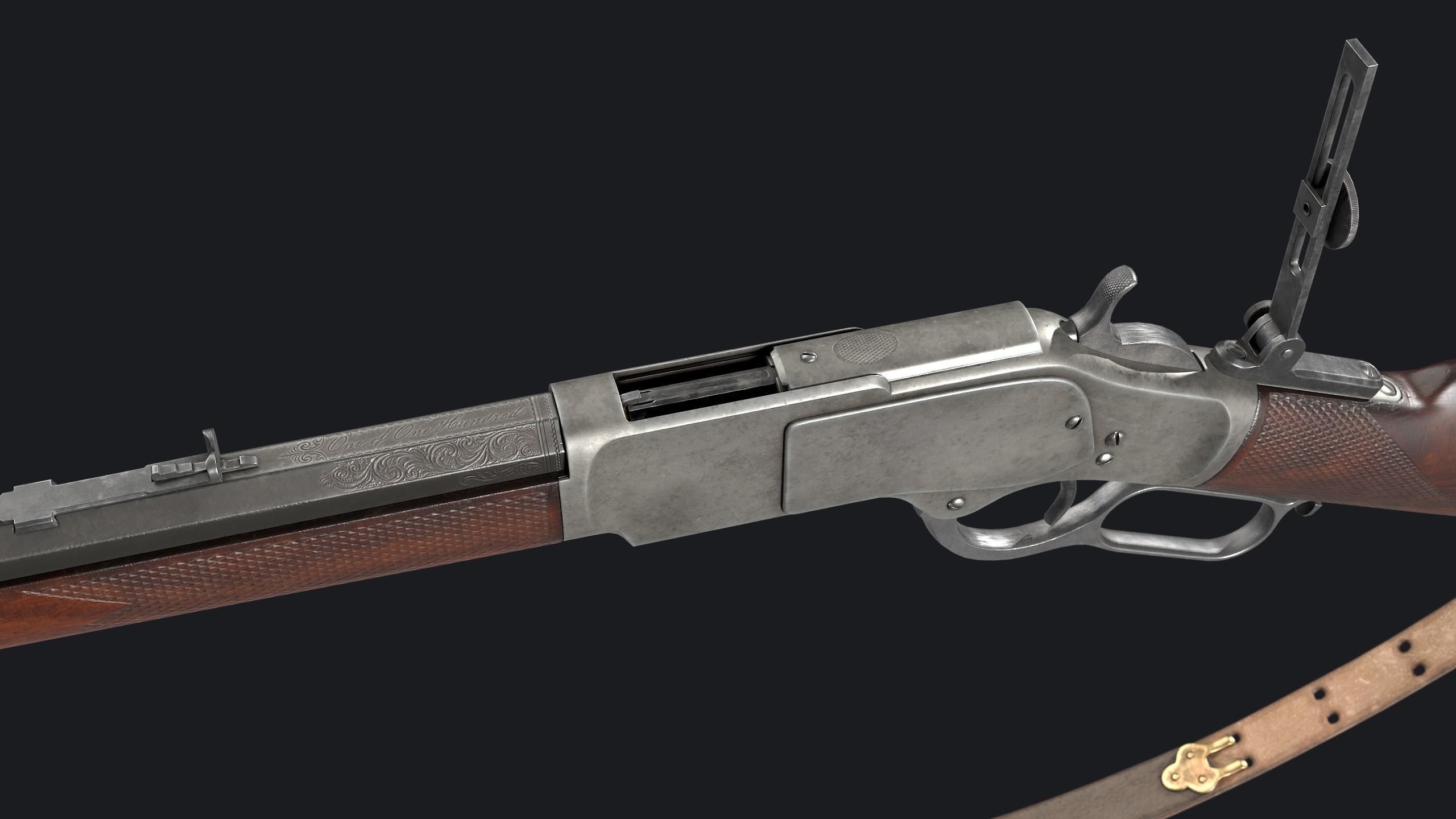 Winchester 1873 Rifle Low-poly 3D model_10