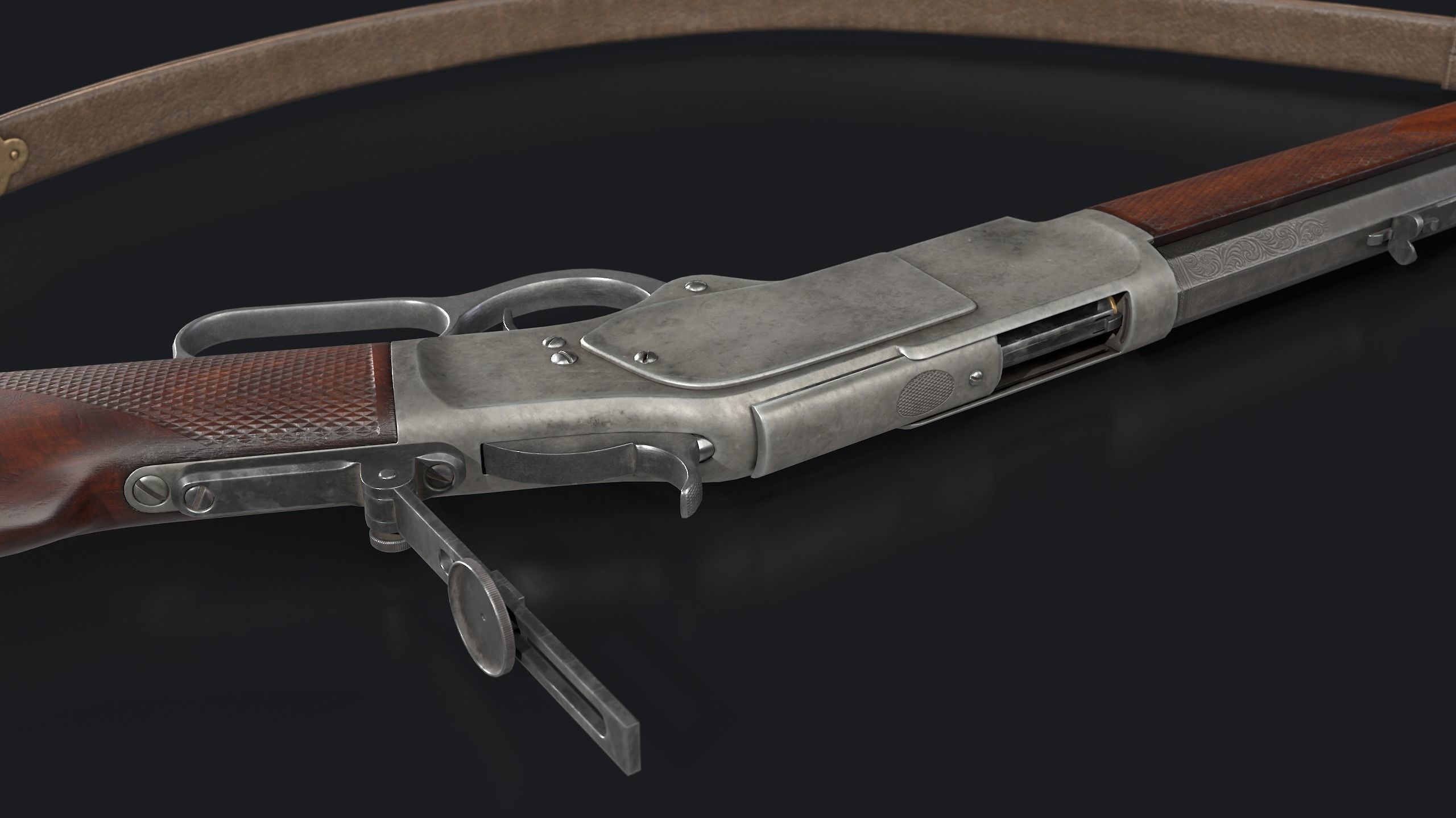 Winchester 1873 Rifle Low-poly 3D model_9