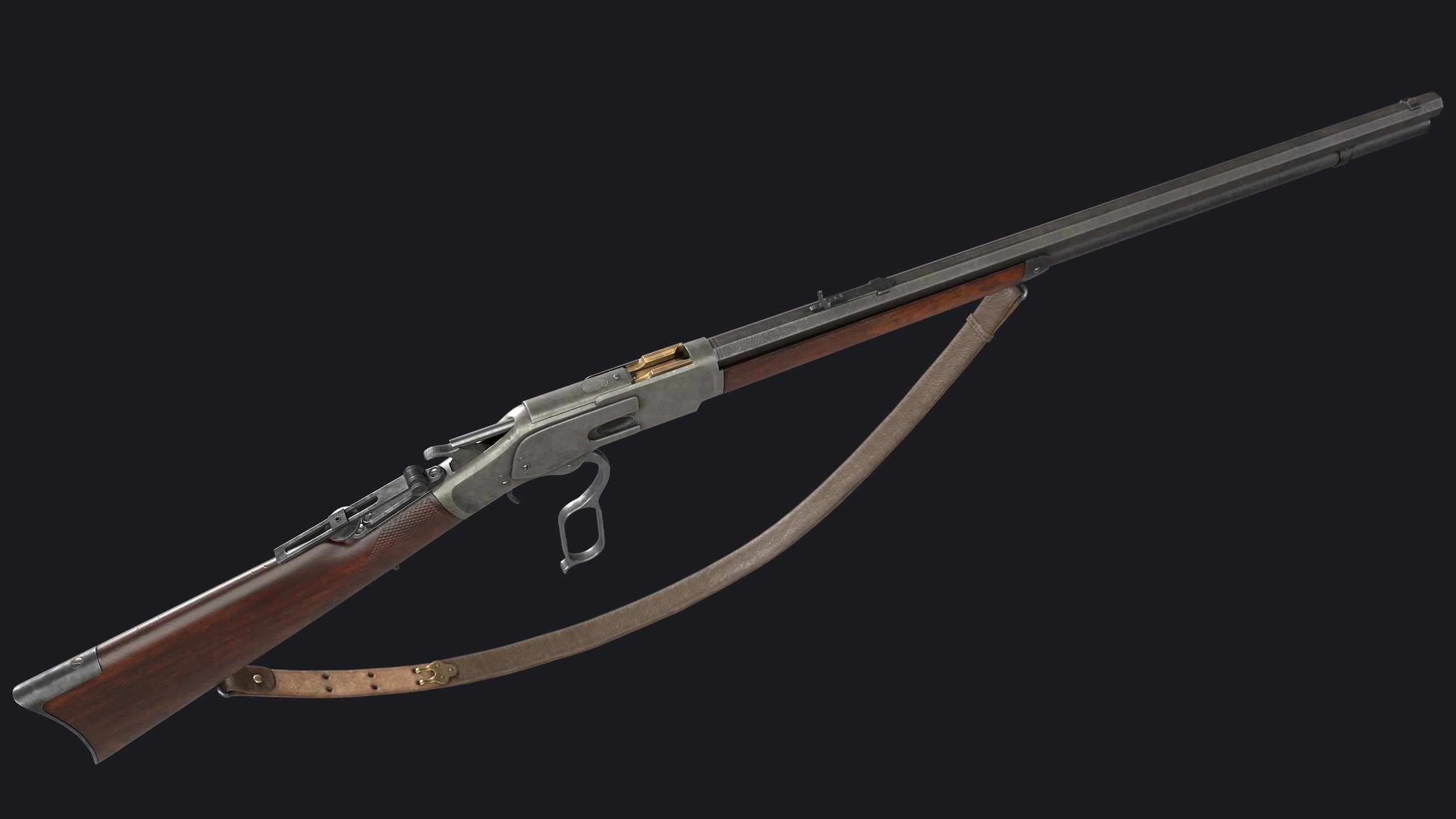 Winchester 1873 Rifle Low-poly 3D model_3