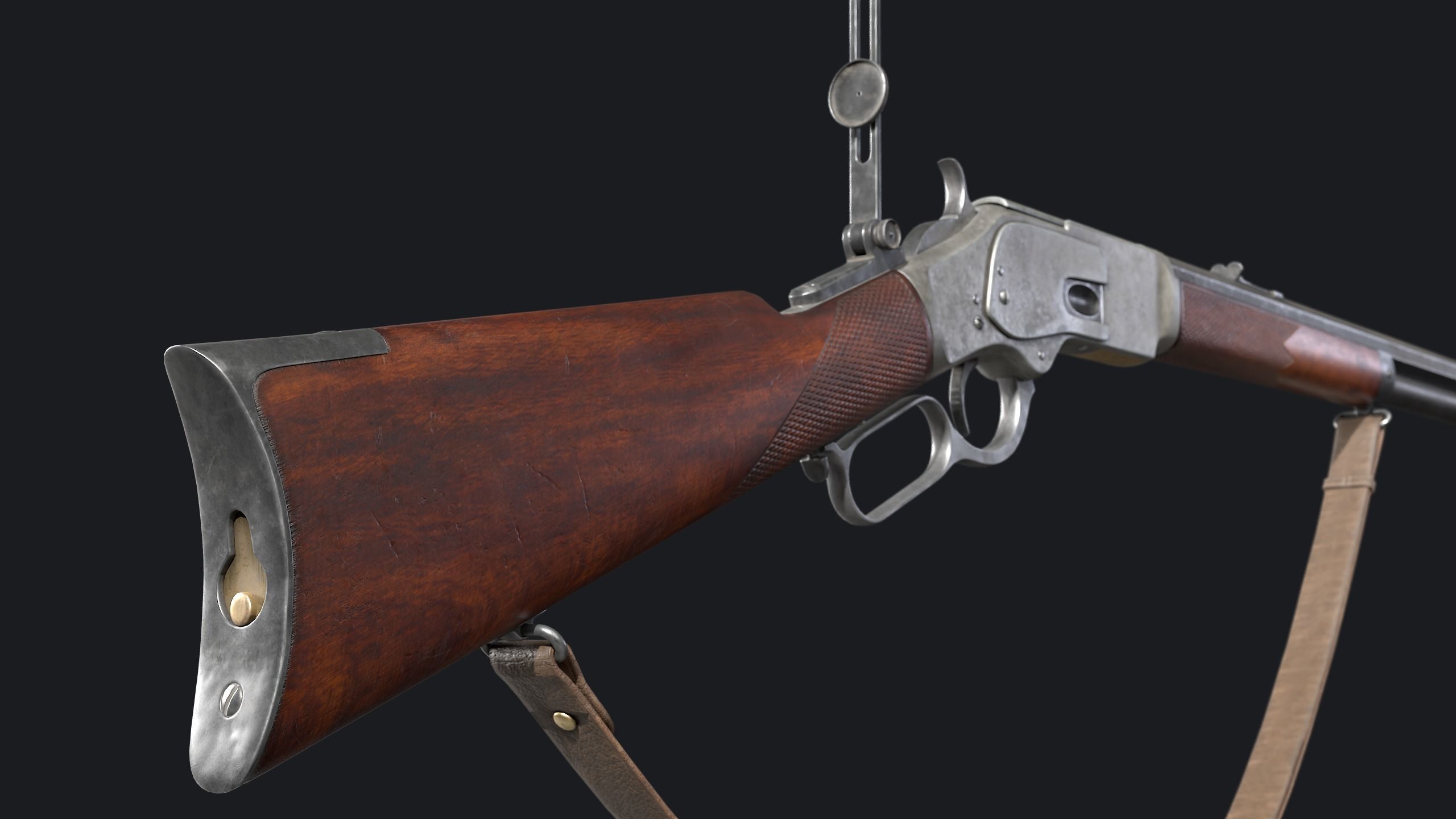 Winchester 1873 Rifle Low-poly 3D model_12