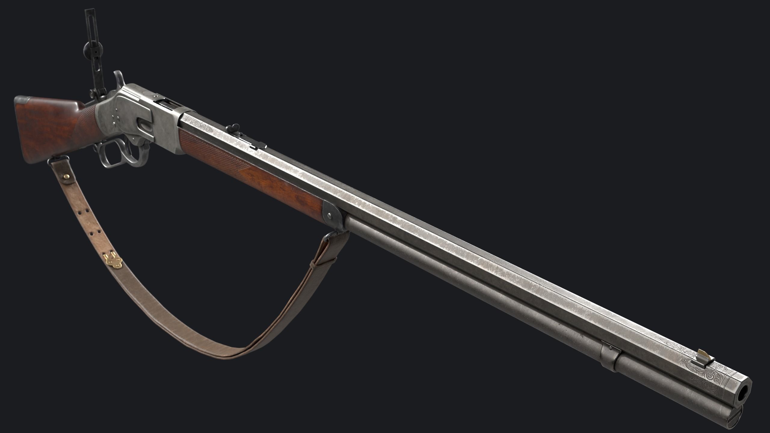 Winchester 1873 Rifle Low-poly 3D model_4