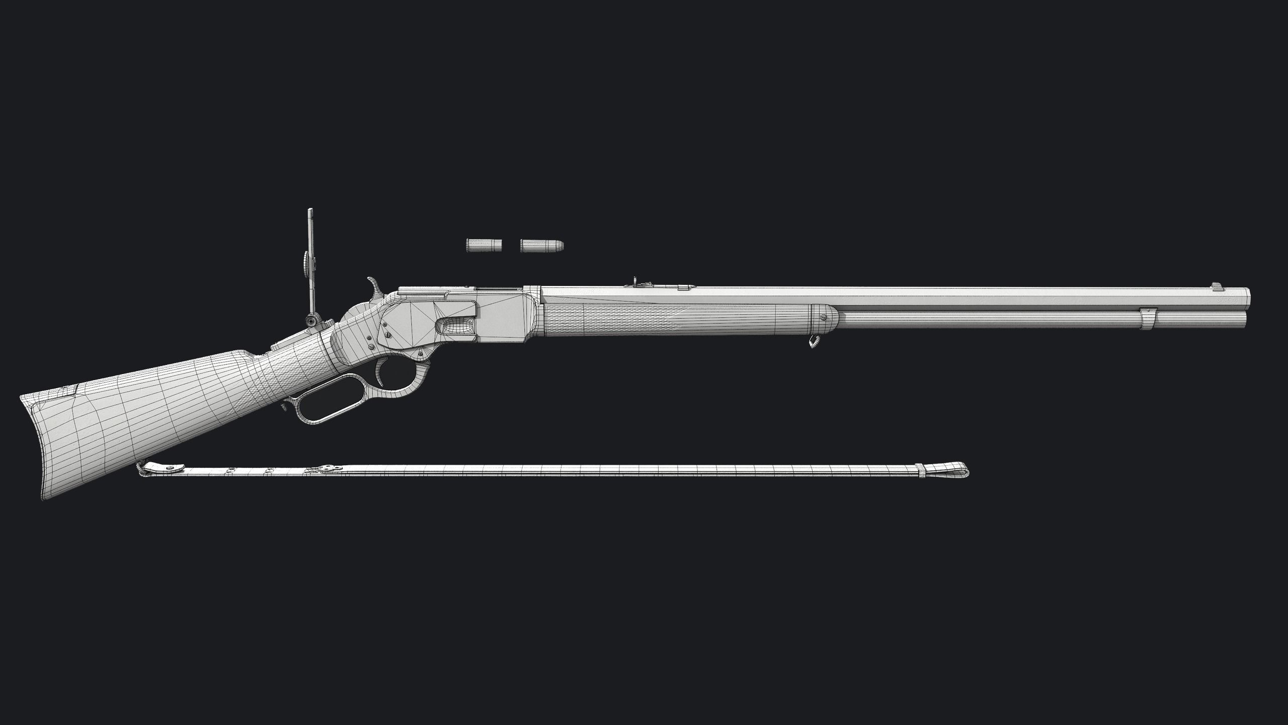 Winchester 1873 Rifle Low-poly 3D model_16