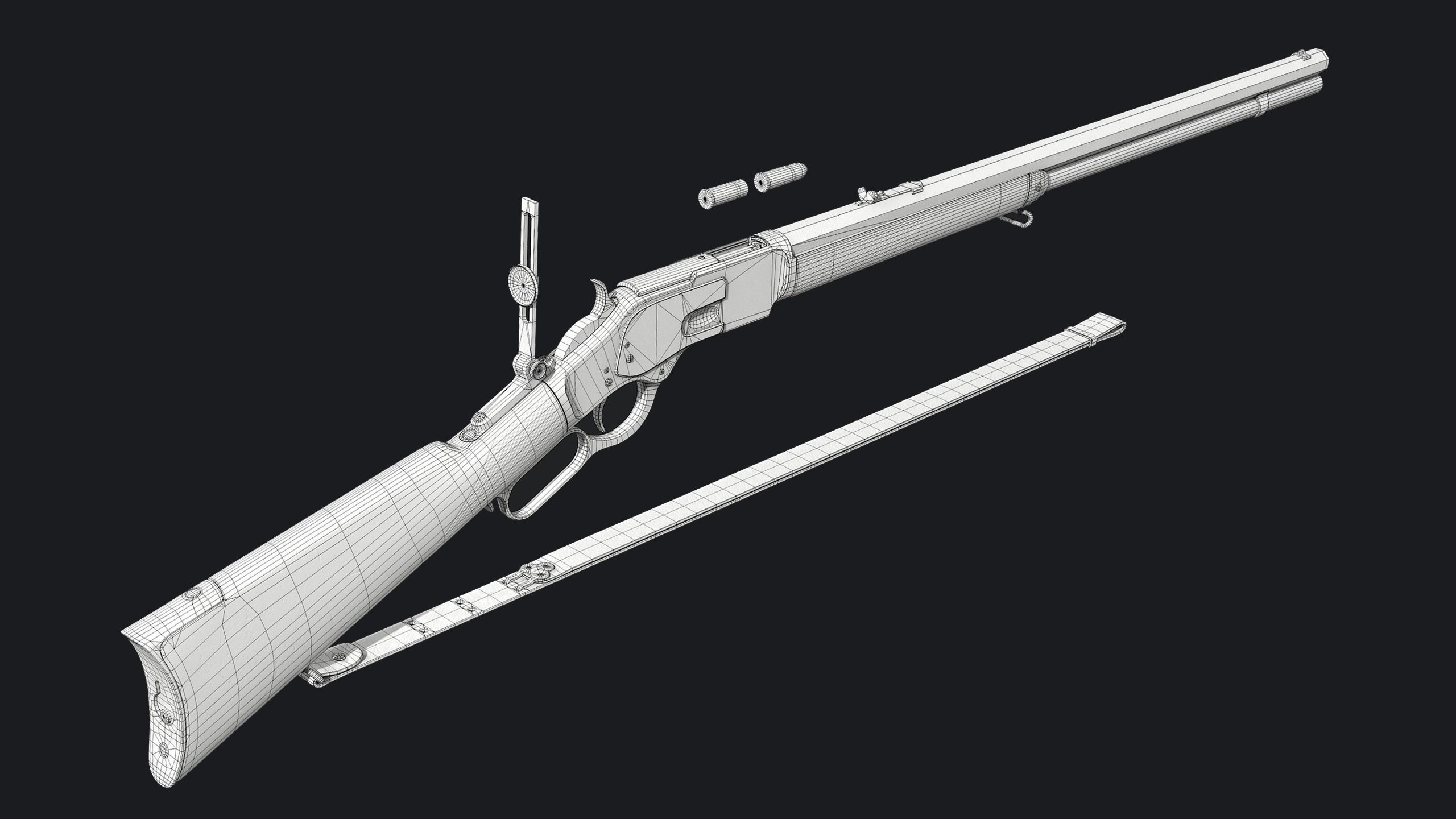 Winchester 1873 Rifle Low-poly 3D model_18