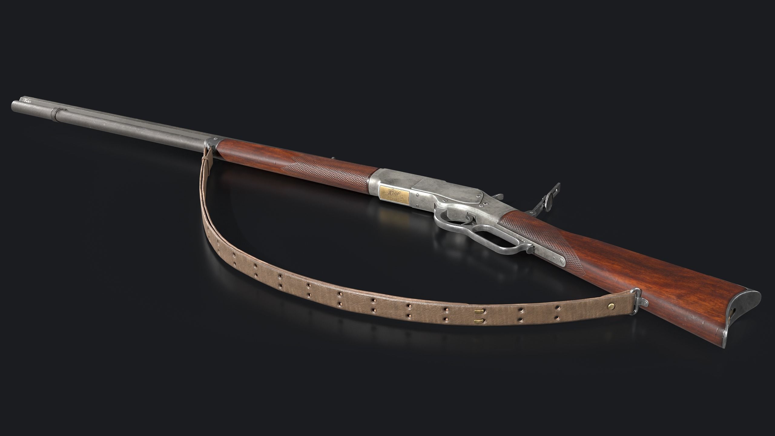 Winchester 1873 Rifle Low-poly 3D model_5